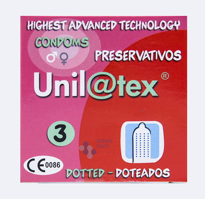 Condom Unilatex Dotted 3ps(1box=48ps)