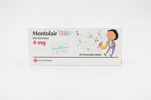[6253004600132] Montolair 4mg 30 chewable tablets